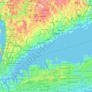 Topografische Karte Bold Rock, Höhe, Relief