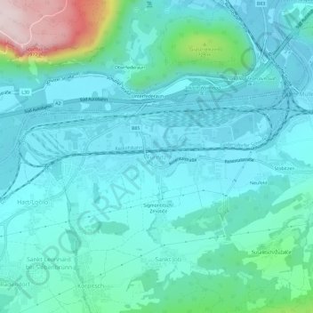 Topografische Karte Fürnitz, Höhe, Relief