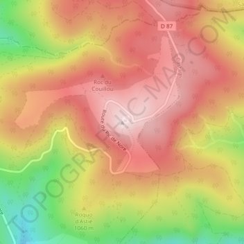 Topografische Karte Pic de Nore, Höhe, Relief