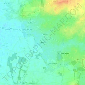 Topografische Karte Le Parc, Höhe, Relief