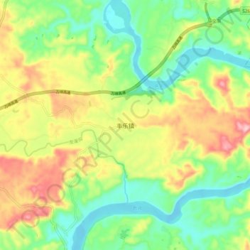 Topografische Karte 丰乐镇, Höhe, Relief