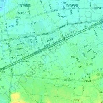 Topografische Karte 三沟桥, Höhe, Relief