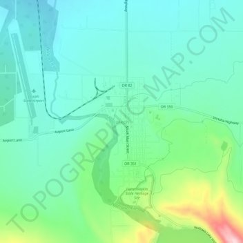 Topografische Karte Joseph, Höhe, Relief