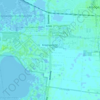 Topografische Karte Kropswolde, Höhe, Relief