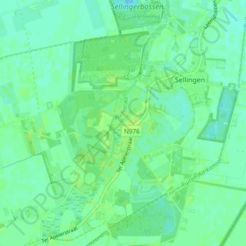 Topografische Karte Ter Borg, Höhe, Relief