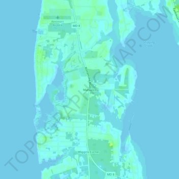 Topografische Karte Mattapex, Höhe, Relief