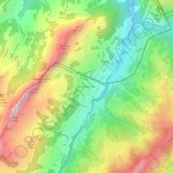 Topografische Karte Abländschen, Höhe, Relief