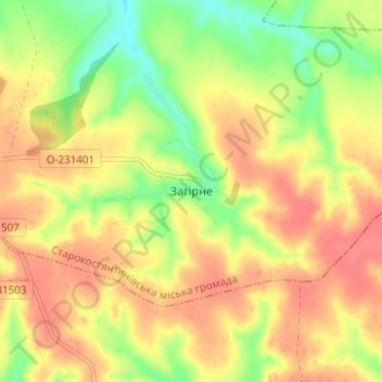 Topografische Karte Sahirne, Höhe, Relief