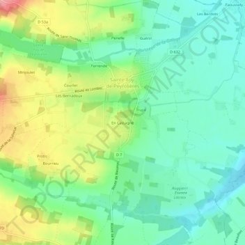 Topografische Karte En Castagné, Höhe, Relief