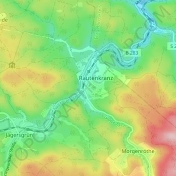 Topografische Karte Morgenröthe-Rautenkranz, Höhe, Relief
