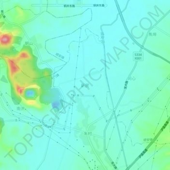 Topografische Karte 新民, Höhe, Relief