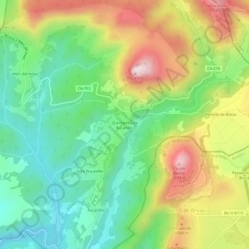 Topografische Karte Quintanilla de Rucandio, Höhe, Relief