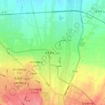 Topografische Karte 伊里其乡, Höhe, Relief