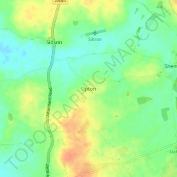 Topografische Karte Upton, Höhe, Relief