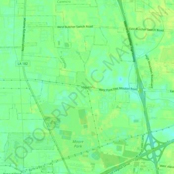 Topografische Karte Mouton, Höhe, Relief