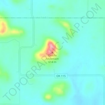 Topografische Karte Saddle Mountain, Höhe, Relief