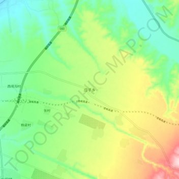 Topografische Karte 庄子乡, Höhe, Relief