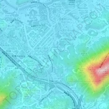 Topografische Karte 安樂村, Höhe, Relief