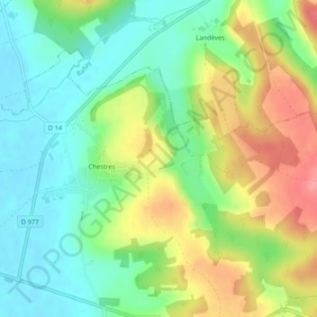 Topografische Karte Melier, Höhe, Relief