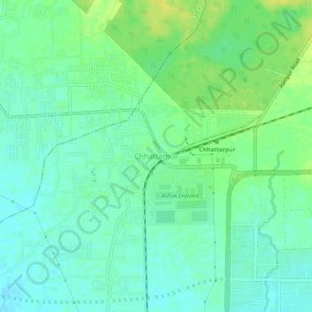 Topografische Karte Chhattarpur, Höhe, Relief