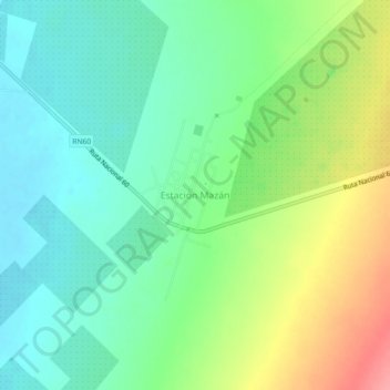 Topografische Karte Estación Mazán, Höhe, Relief