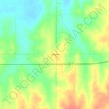 Topografische Karte Countyline, Höhe, Relief