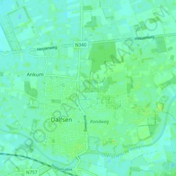 Topografische Karte Gerner, Höhe, Relief