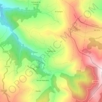 Topografische Karte Resconorio, Höhe, Relief