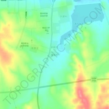 Topografische Karte 姜家村, Höhe, Relief