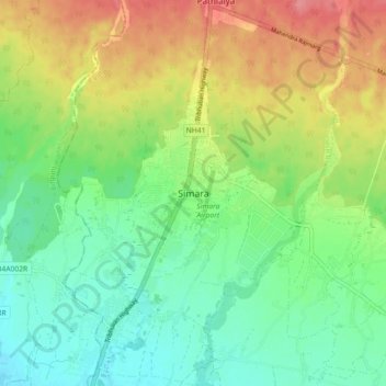Topografische Karte Simara, Höhe, Relief
