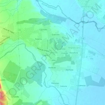 Topografische Karte Morta, Höhe, Relief