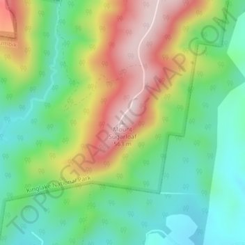 Topografische Karte Mount Sugarloaf, Höhe, Relief