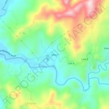 Topografische Karte Tablon, Höhe, Relief