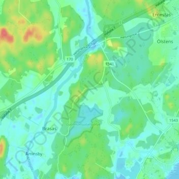 Topografische Karte Langis, Höhe, Relief