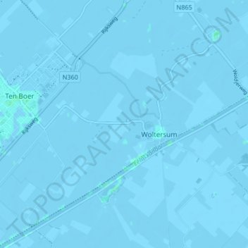 Topografische Karte Bouwerschap, Höhe, Relief