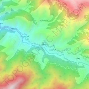 Topografische Karte sakari, Höhe, Relief