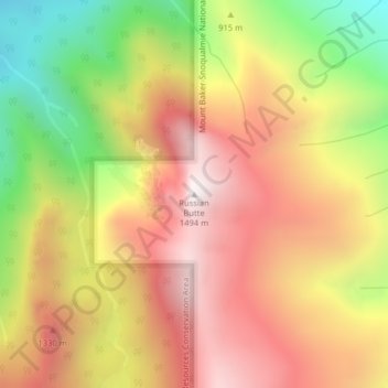 Topografische Karte Russian Butte, Höhe, Relief