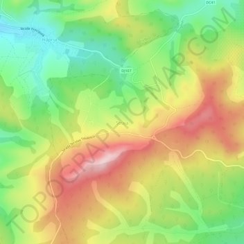 Topografische Karte Hohenwarte, Höhe, Relief