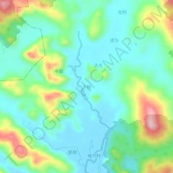 Topografische Karte 下棉, Höhe, Relief