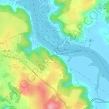 Topografische Karte Rassaim, Höhe, Relief