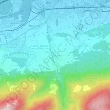Topografische Karte Korpitsch, Höhe, Relief