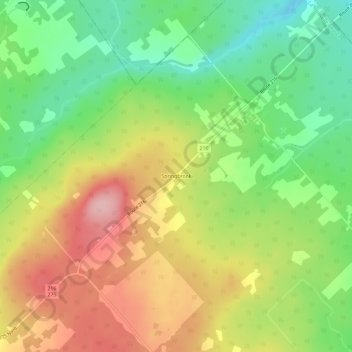 Topografische Karte Springbrook, Höhe, Relief
