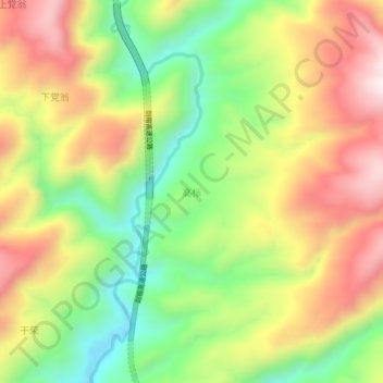 Topografische Karte 高标, Höhe, Relief