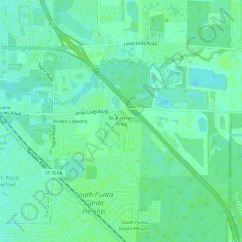 Topografische Karte Blue Heron Pines, Höhe, Relief