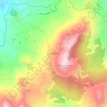 Topografische Karte Gibilmanna, Höhe, Relief
