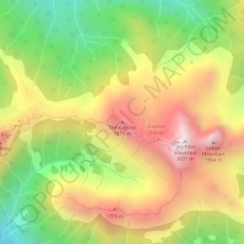 Topografische Karte The Copilot, Höhe, Relief