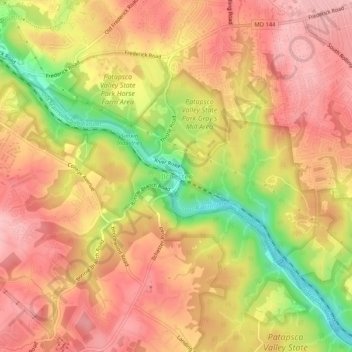 Topografische Karte Ilchester, Höhe, Relief