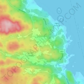 Topografische Karte Asdal, Höhe, Relief