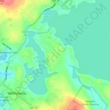 Topografische Karte Whitten Neck, Höhe, Relief