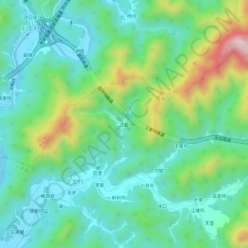 Topografische Karte 江都, Höhe, Relief